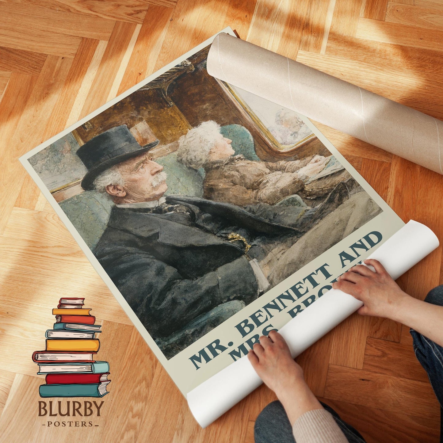 Mr. Bennett and Mrs. Brown book cover poster paired in gallery wall – literary art prints