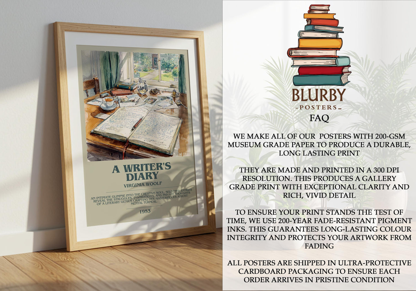 A Writer's Diary by Virginia Woolf | Book Poster | Literary Art Gift For Book Lover | Novel Inspired Wall Art