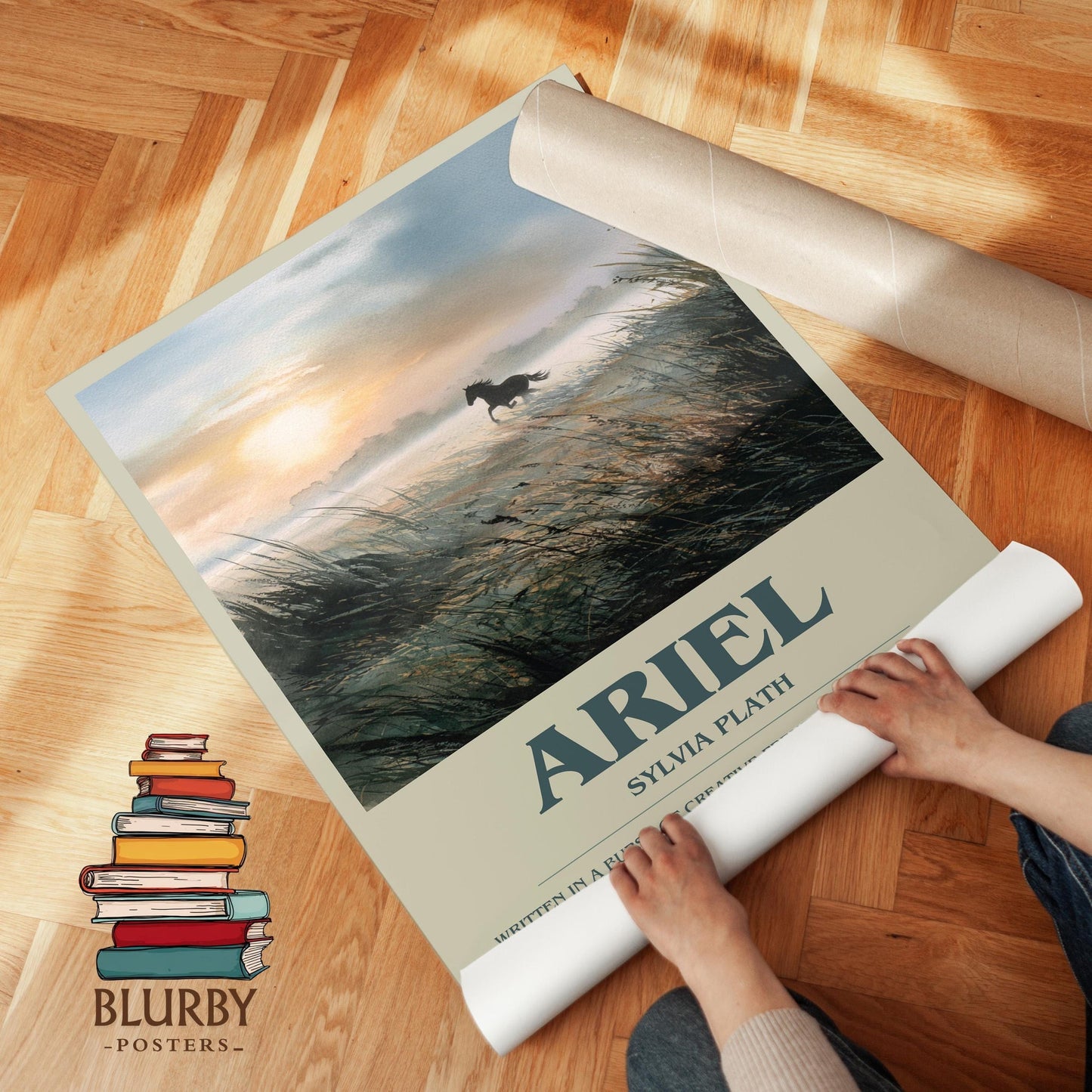 Ariel book poster packaging – museum-quality print rolled in protective tube