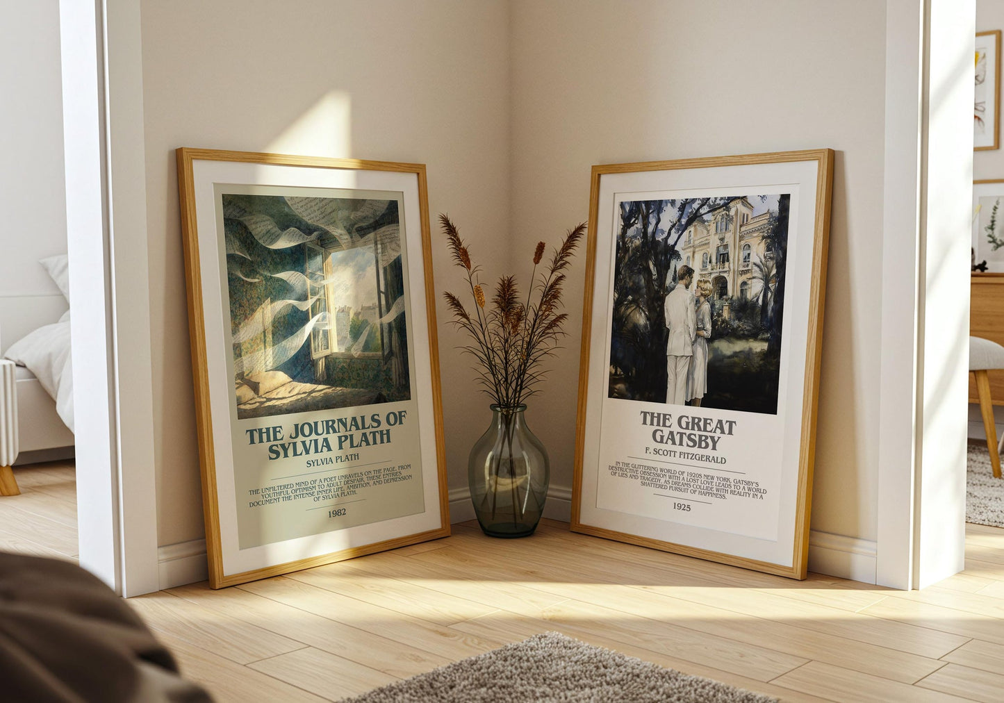 The Journals of Sylvia Plath bookish poster paired in gallery wall – literary art prints
