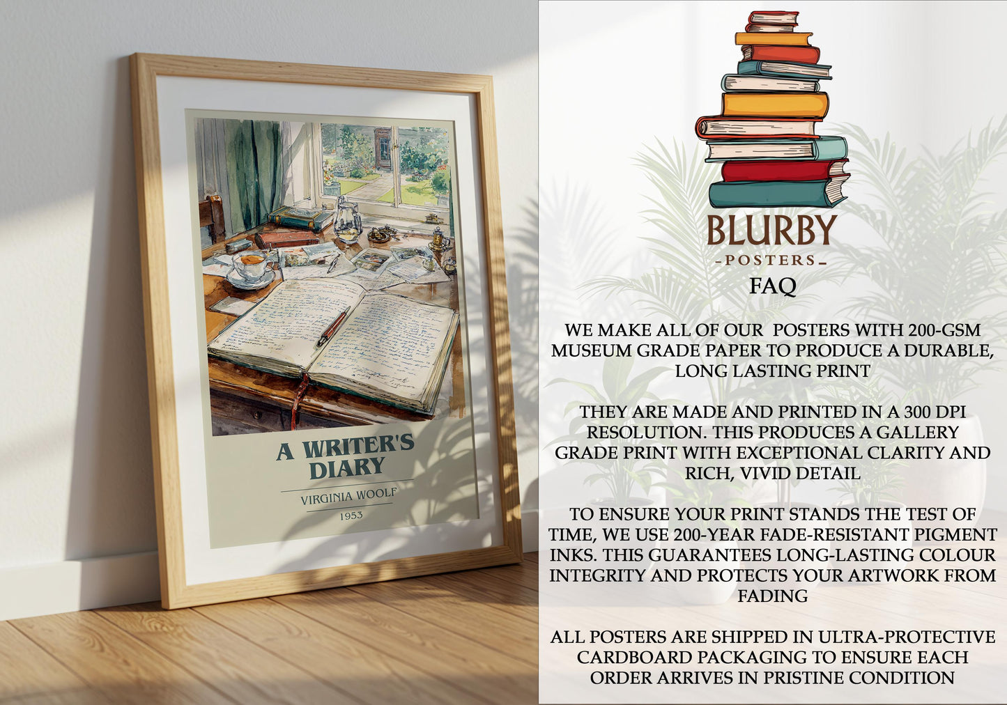 A Writer's Diary by Virginia Woolf | Book Poster | Literary Art Gift For Book Lover | Novel Inspired Wall Art