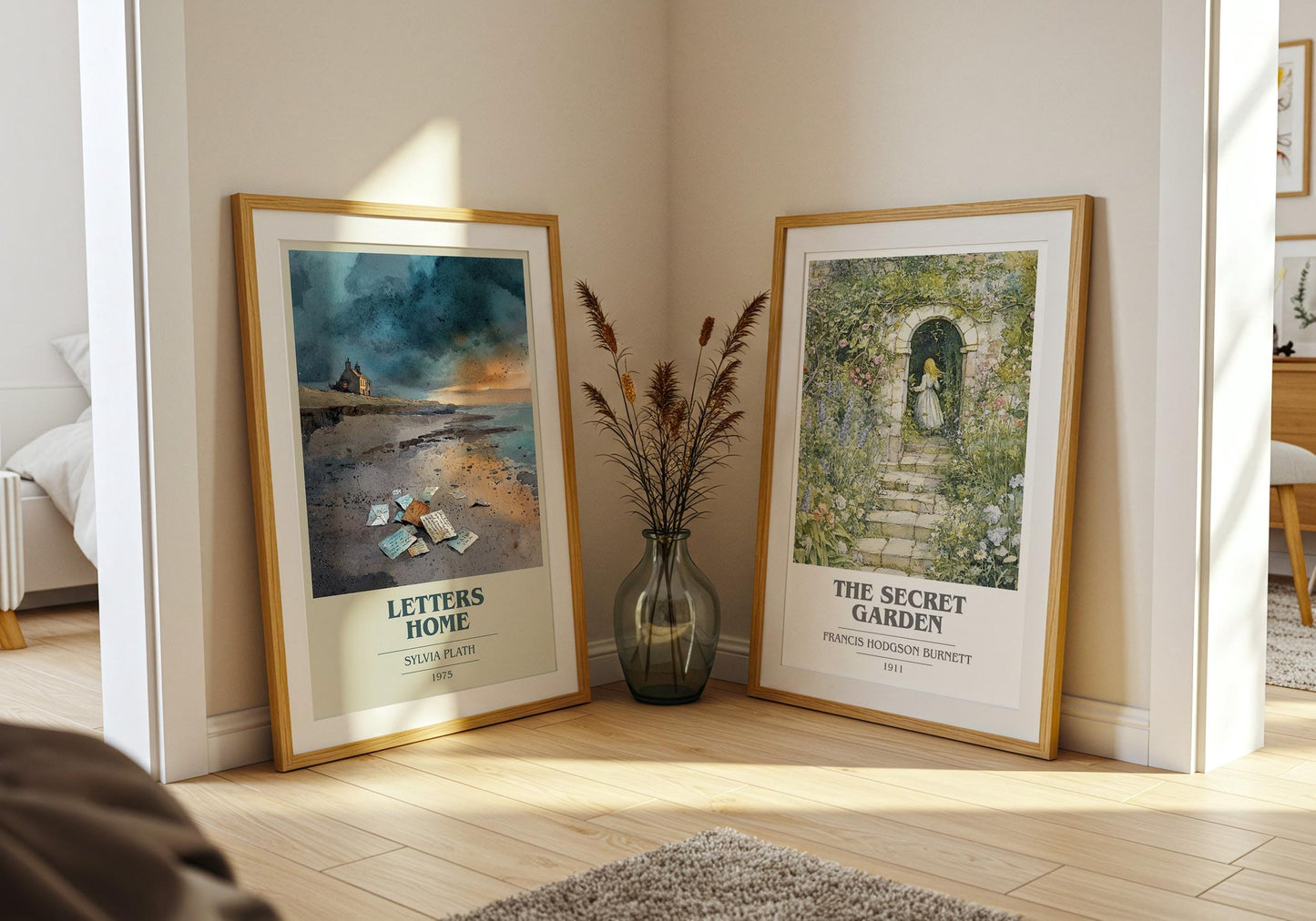 Letters Home book cover print on bookshelf – Sylvia Plath fan gift