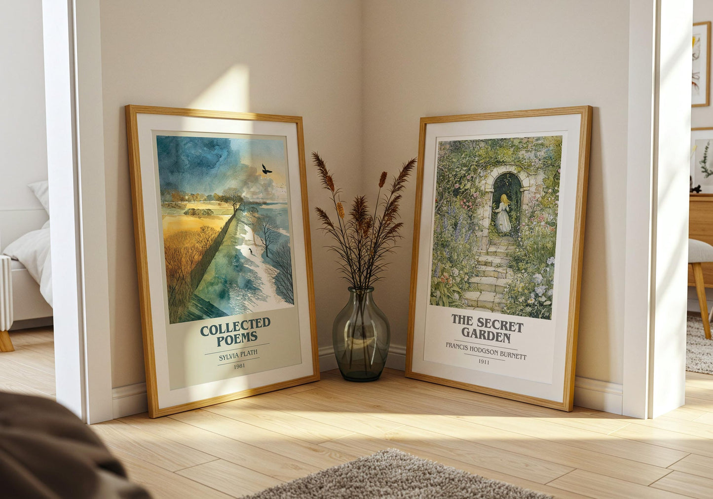 The Collected Poems book cover print on bookshelf – Sylvia Plath fan gift