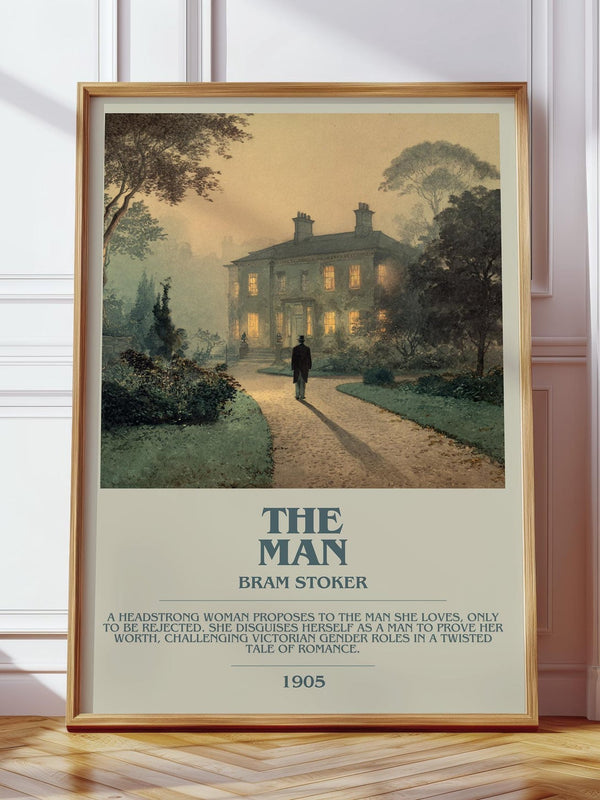The Man bookish print in frame leaning in hallway – gothic wall art