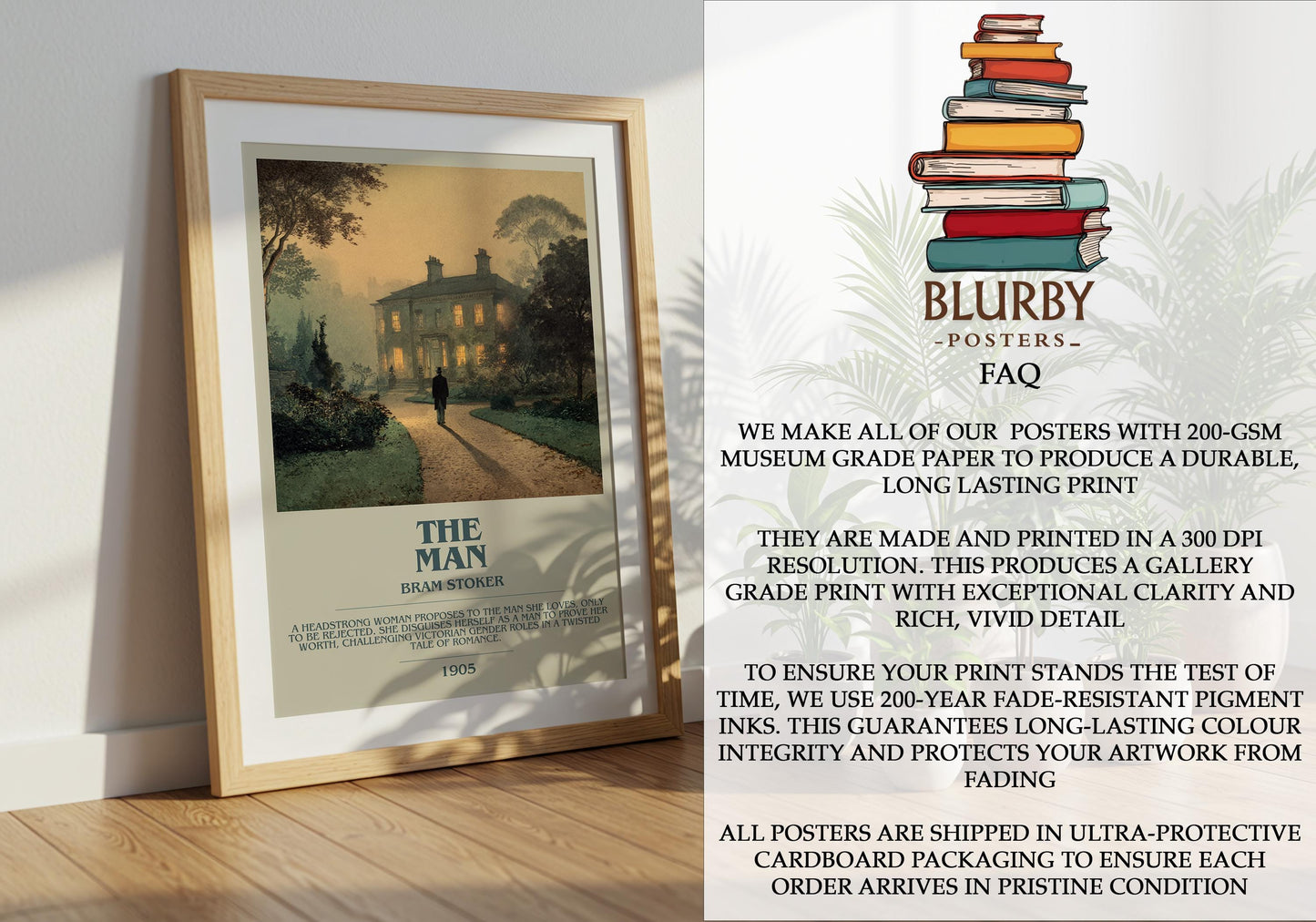 The Man by Bram Stoker | Book Poster | Literary Art Gift For Book Lover | Novel Inspired Wall Art | Free Delivery