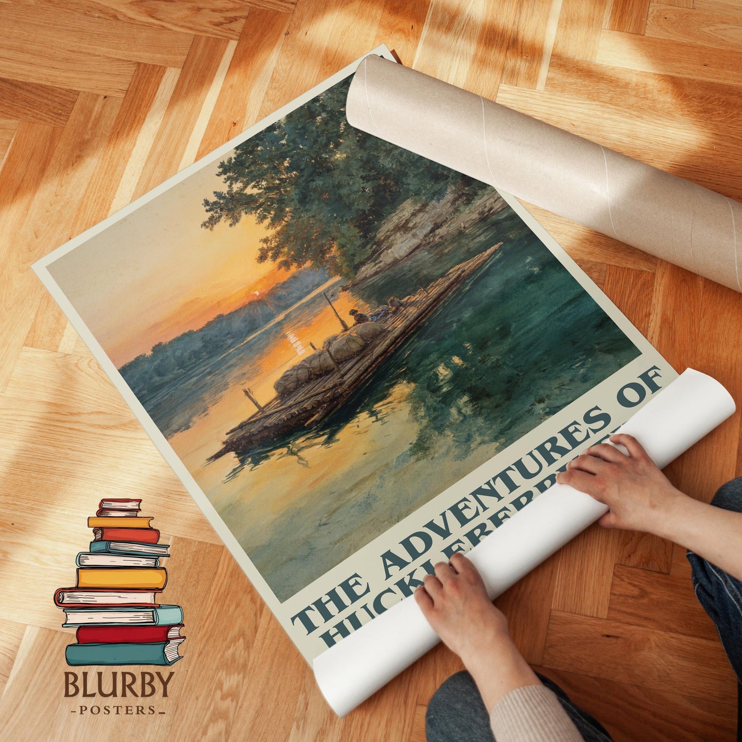 The Adventures of Huckleberry Finn book poster packaging – museum-quality print rolled in protective tube