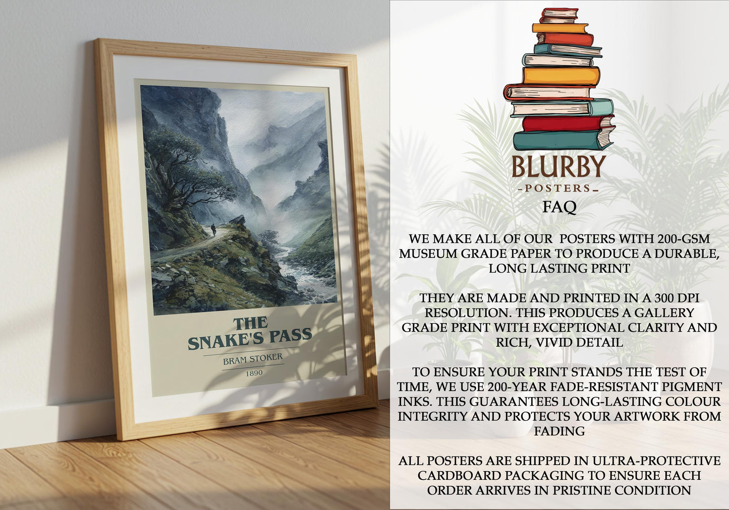 The Snake's Pass by Bram Stoker | Book Poster | Literary Art Gift For Book Lover | Novel Inspired Wall Art | Free Deliver