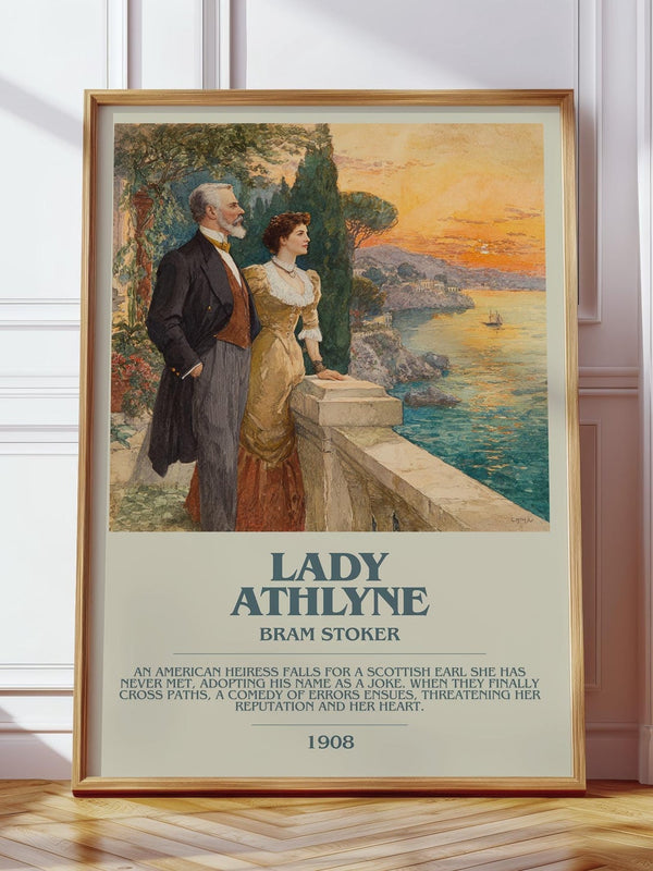 Lady Athlyne bookish print in frame leaning in hallway – memoir wall art