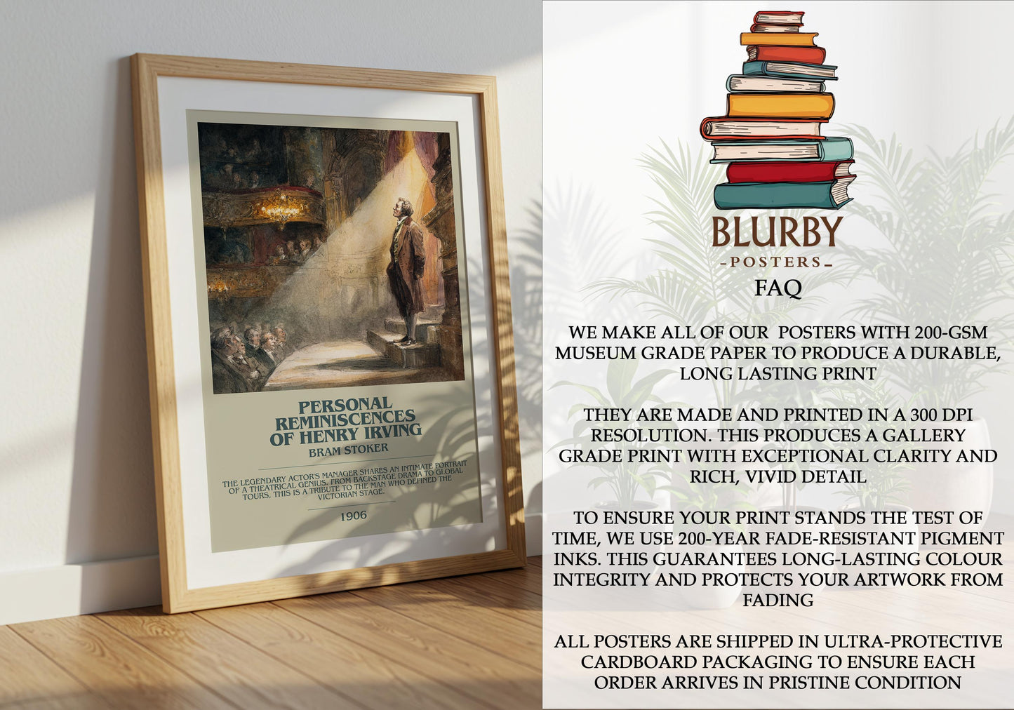Personal Reminiscences of Henry Irving by Bram Stoker | Book Poster | Literary Art Gift For Book Lover | Novel Inspired Wall Art