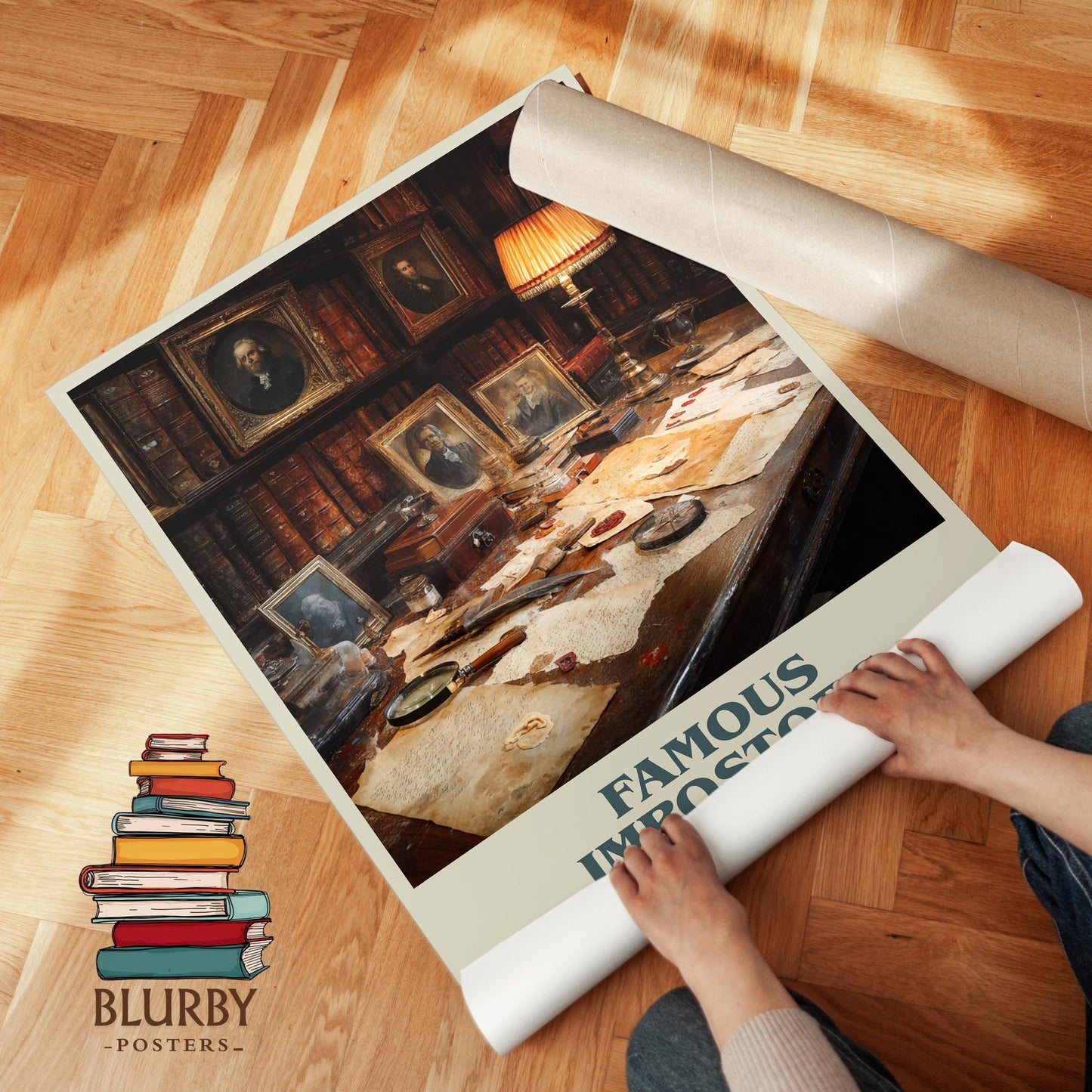 Famous Impostors book poster packaging – museum-quality print rolled in protective tube