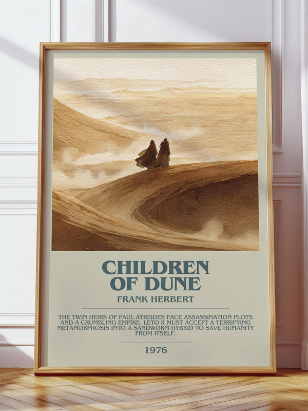 Children of Dune bookish print in frame leaning in hallway – sci fi wall art
