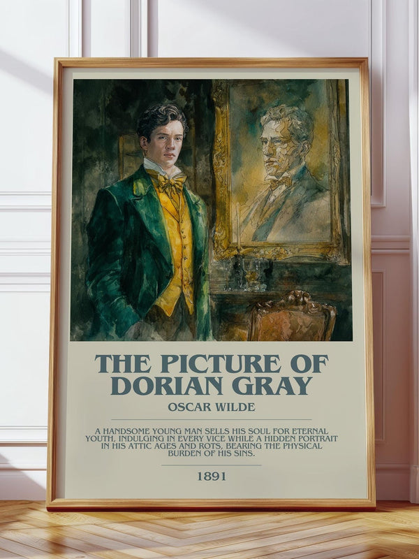 The Picture of Dorian Gray bookish print in frame leaning in hallway – gothic wall art