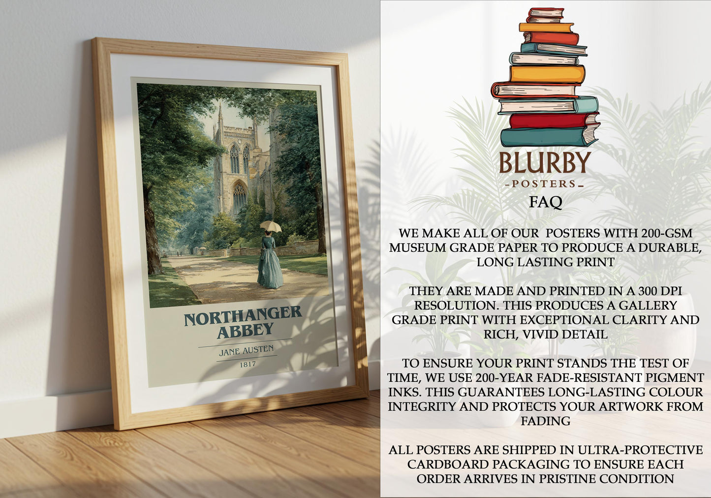 Northanger Abbey by Jane Austen | Book Poster | Literary Art Gift For Book Lover | Novel Inspired Wall Art | Free Delivery