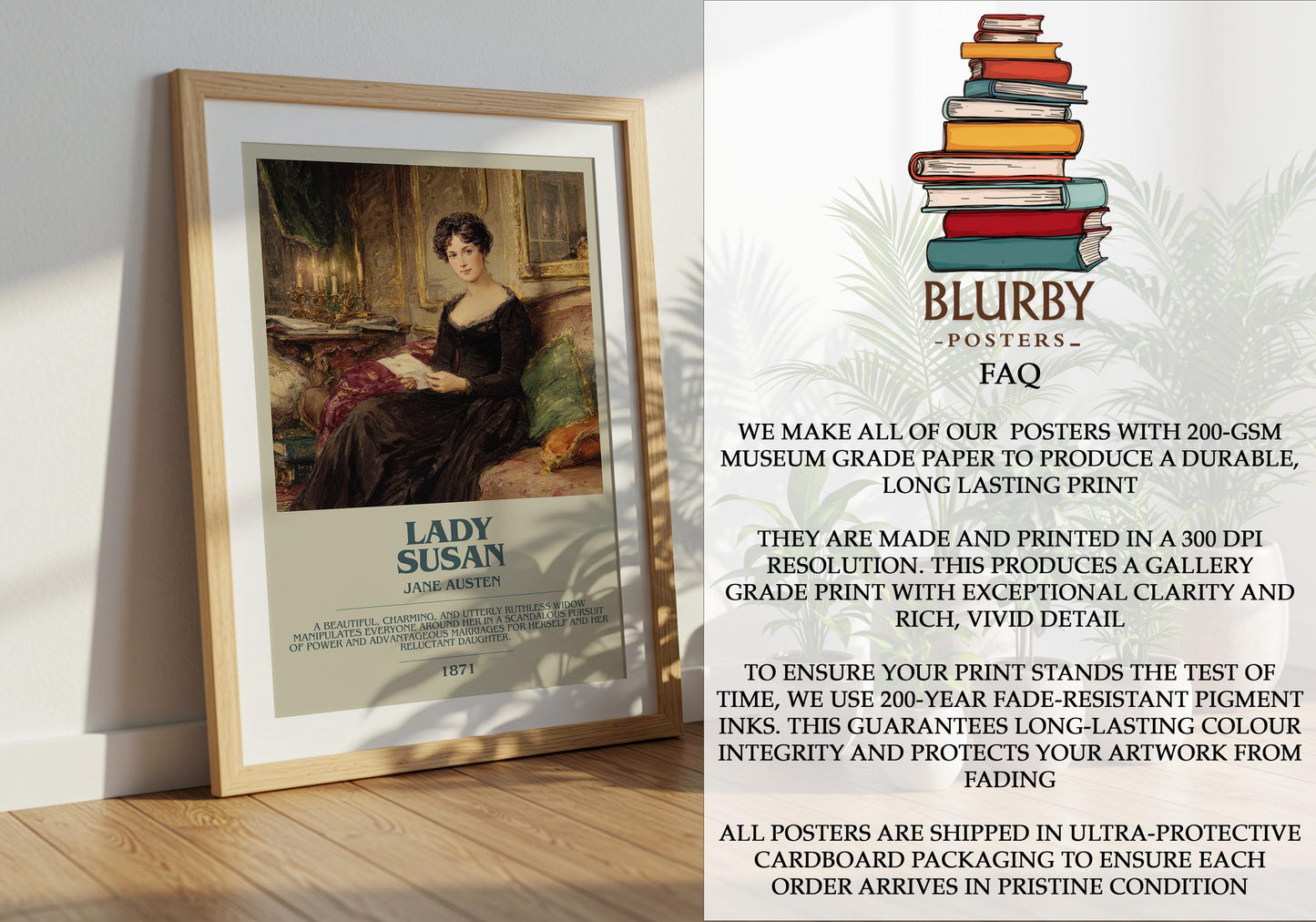 Lady Susan by Jane Austen | Book Poster | Literary Art Gift For Book Lover | Novel Inspired Wall Art | Free Delivery