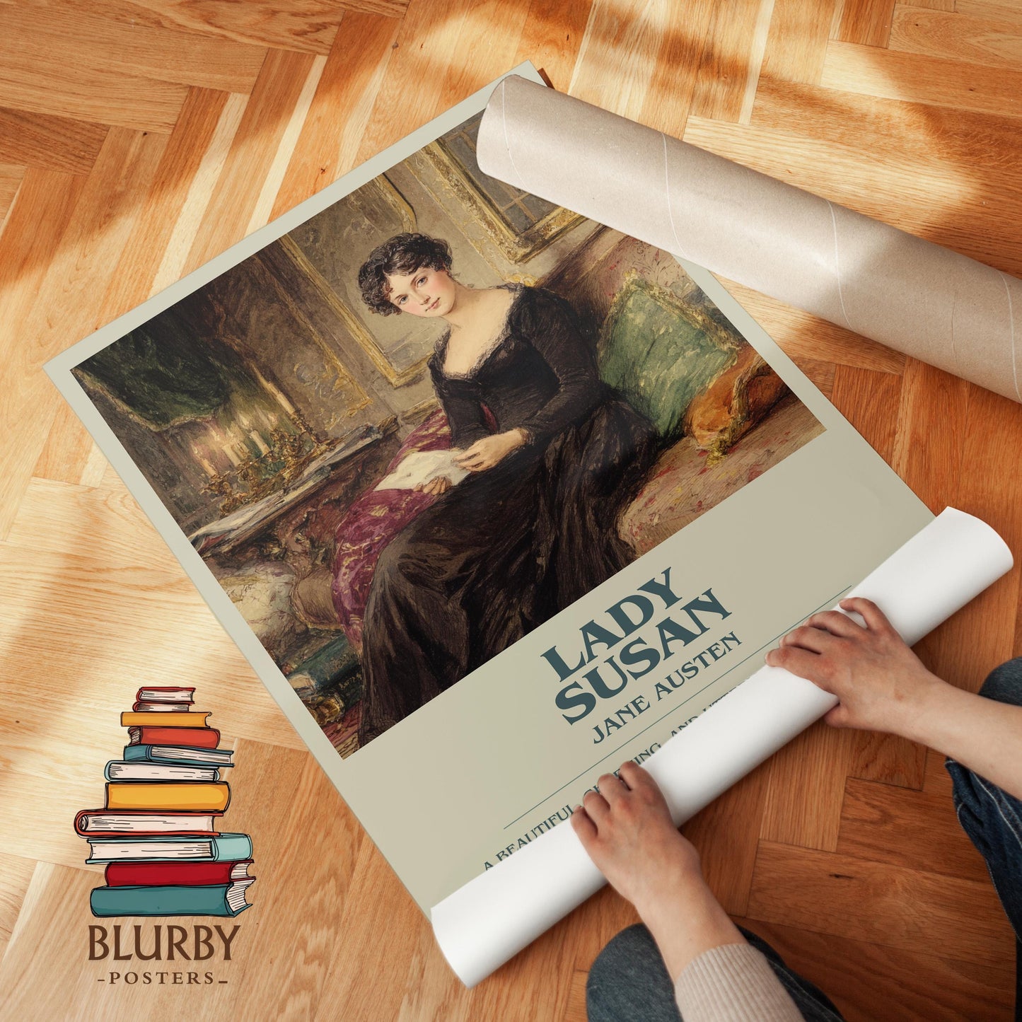 Lady Susan book poster packaging – museum-quality print rolled in protective tube