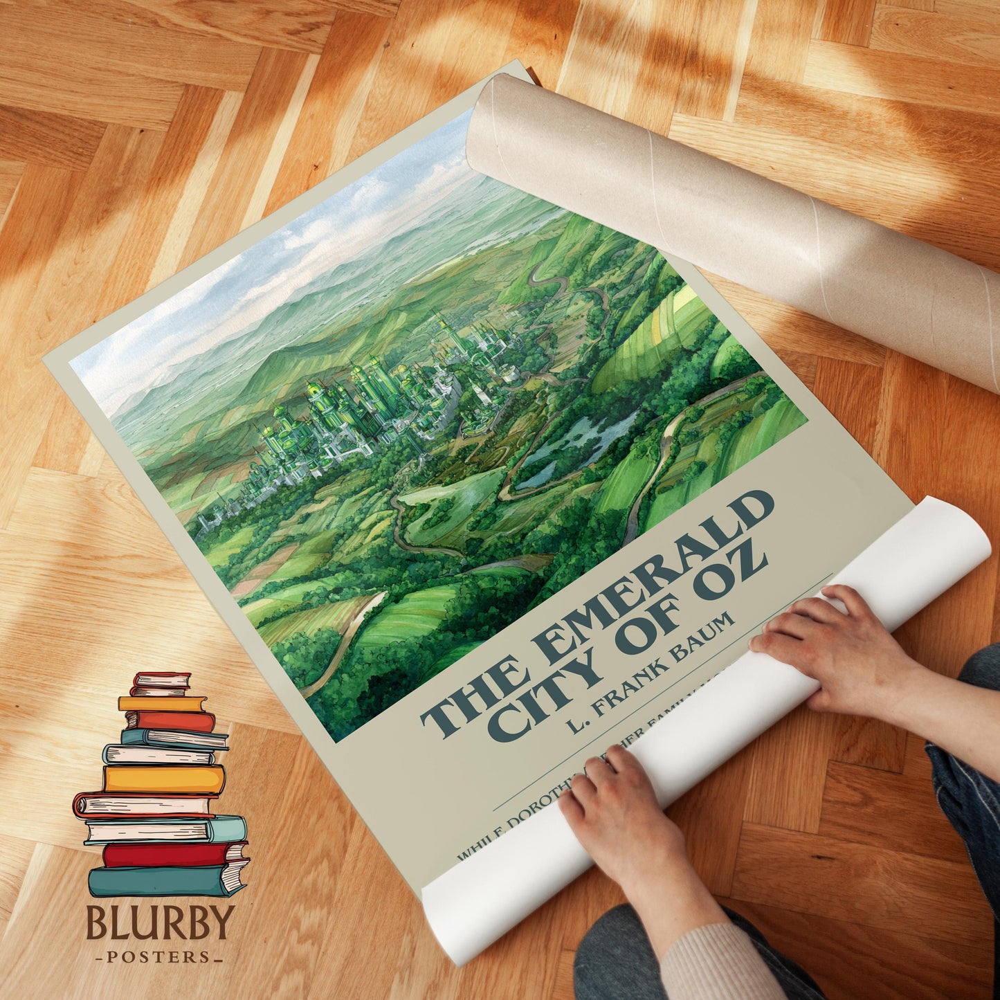 The Emerald City of Oz book poster packaging – museum-quality print rolled in protective tube