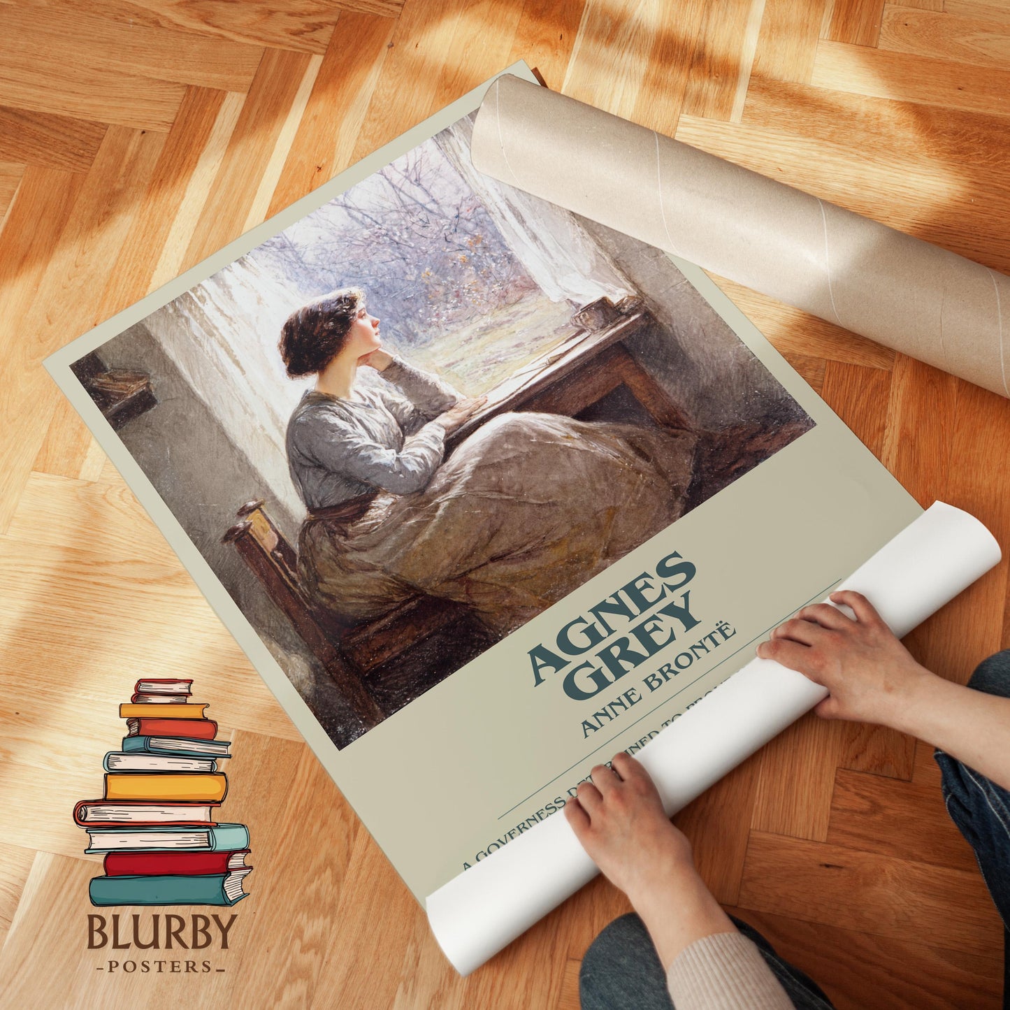 Agnes Grey book poster packaging – museum-quality print rolled in protective tube