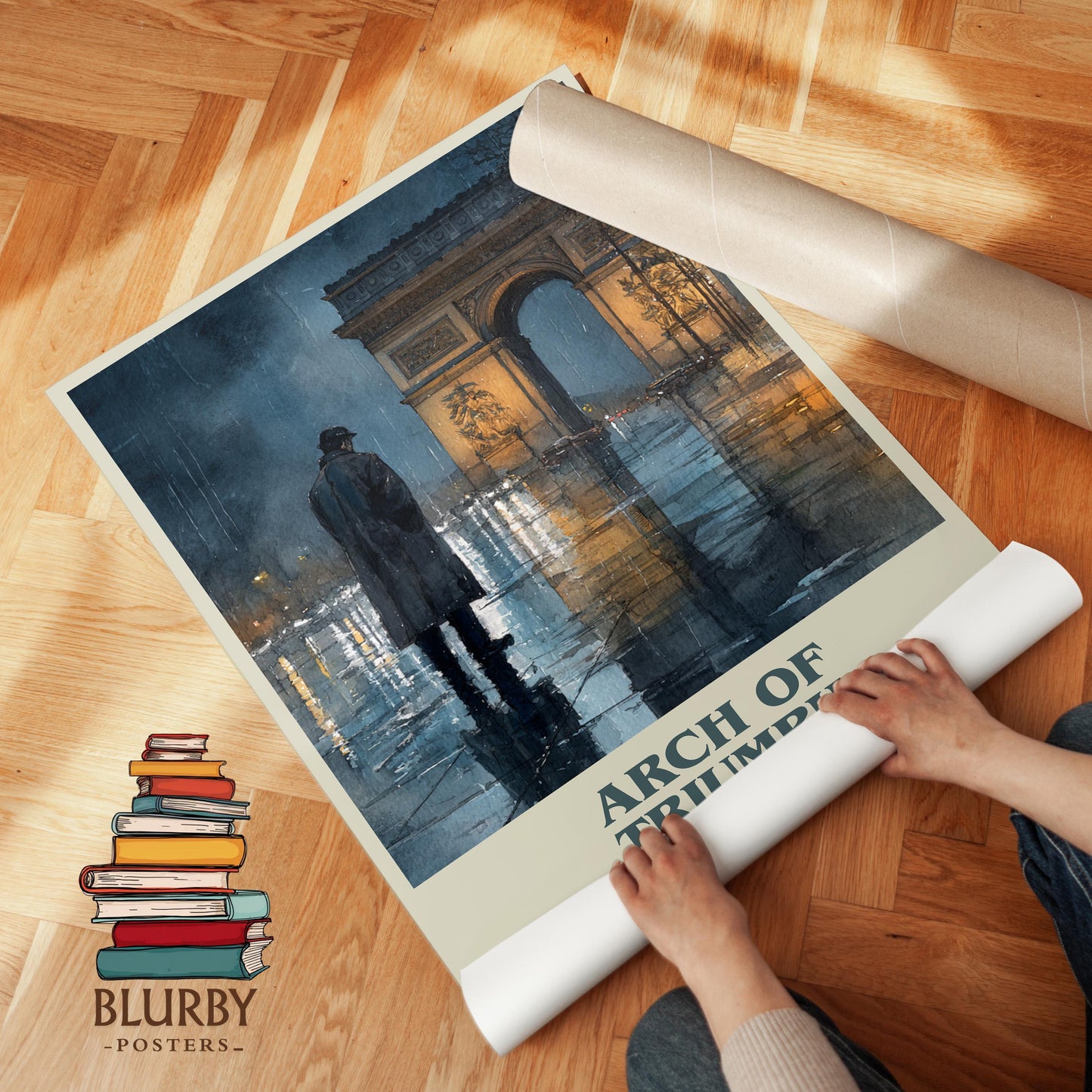 Arch Of Triumph book poster packaging – museum-quality print rolled in protective tube