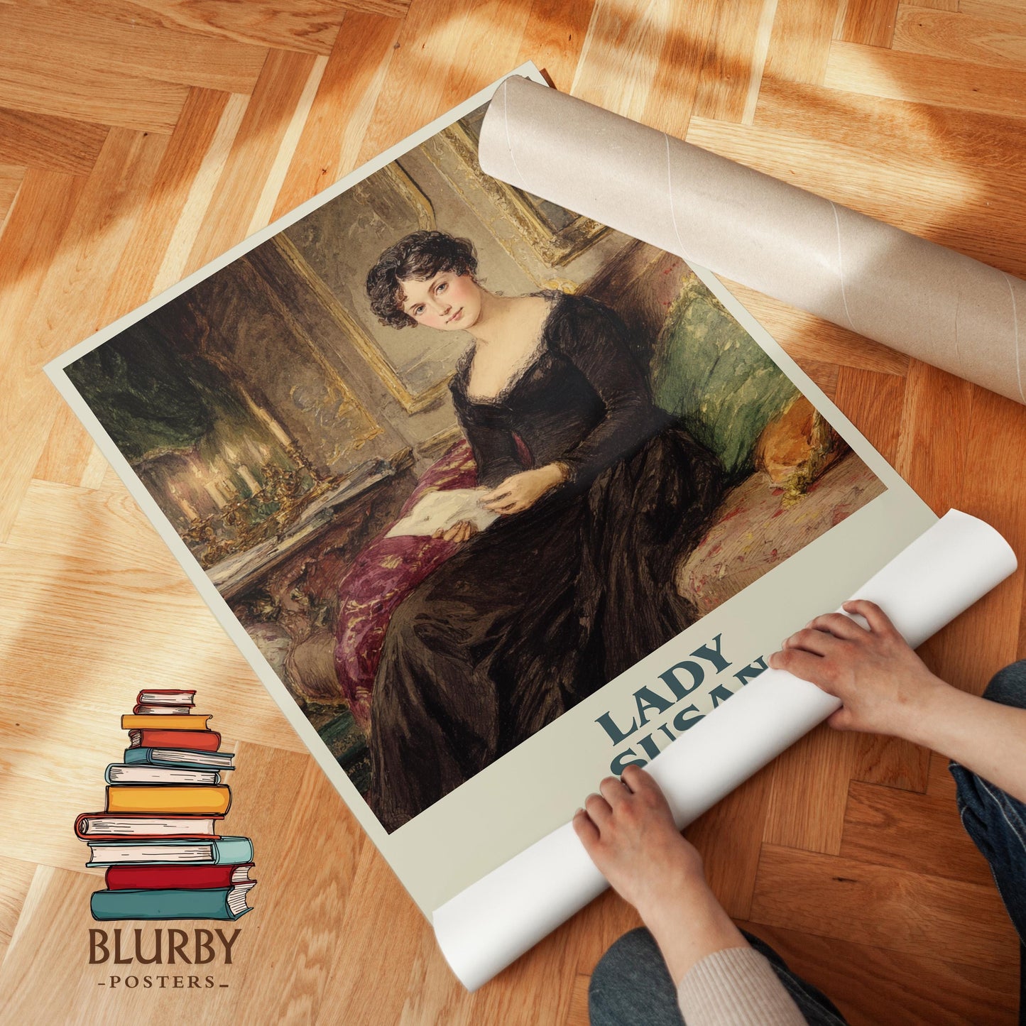 Lady Susan book poster packaging – museum-quality print rolled in protective tube