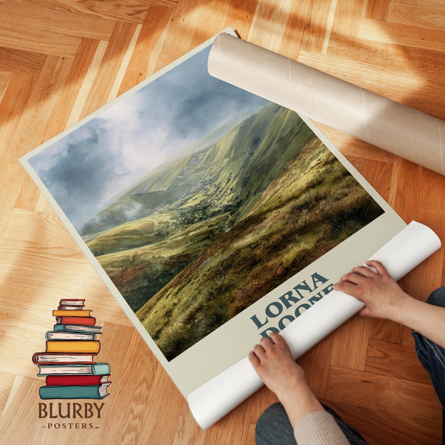 Lorna Doone book poster packaging – museum-quality print rolled in protective tube