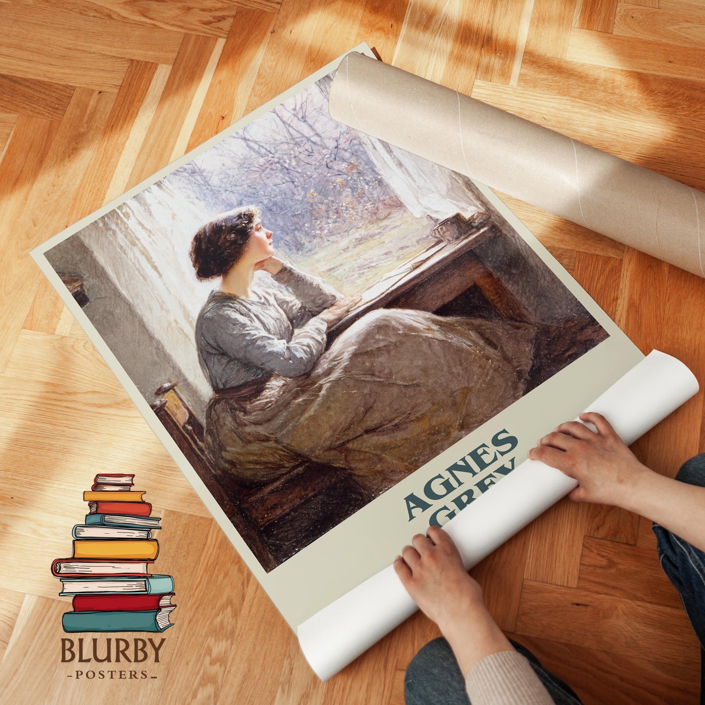 Agnes Grey book poster packaging – museum-quality print rolled in protective tube