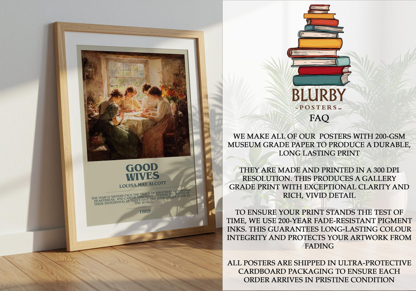 Good Wives by Louisa May Alcott | Book Poster | Literary Art Gift For Book Lover | Novel Inspired Wall Art | Free Delivery