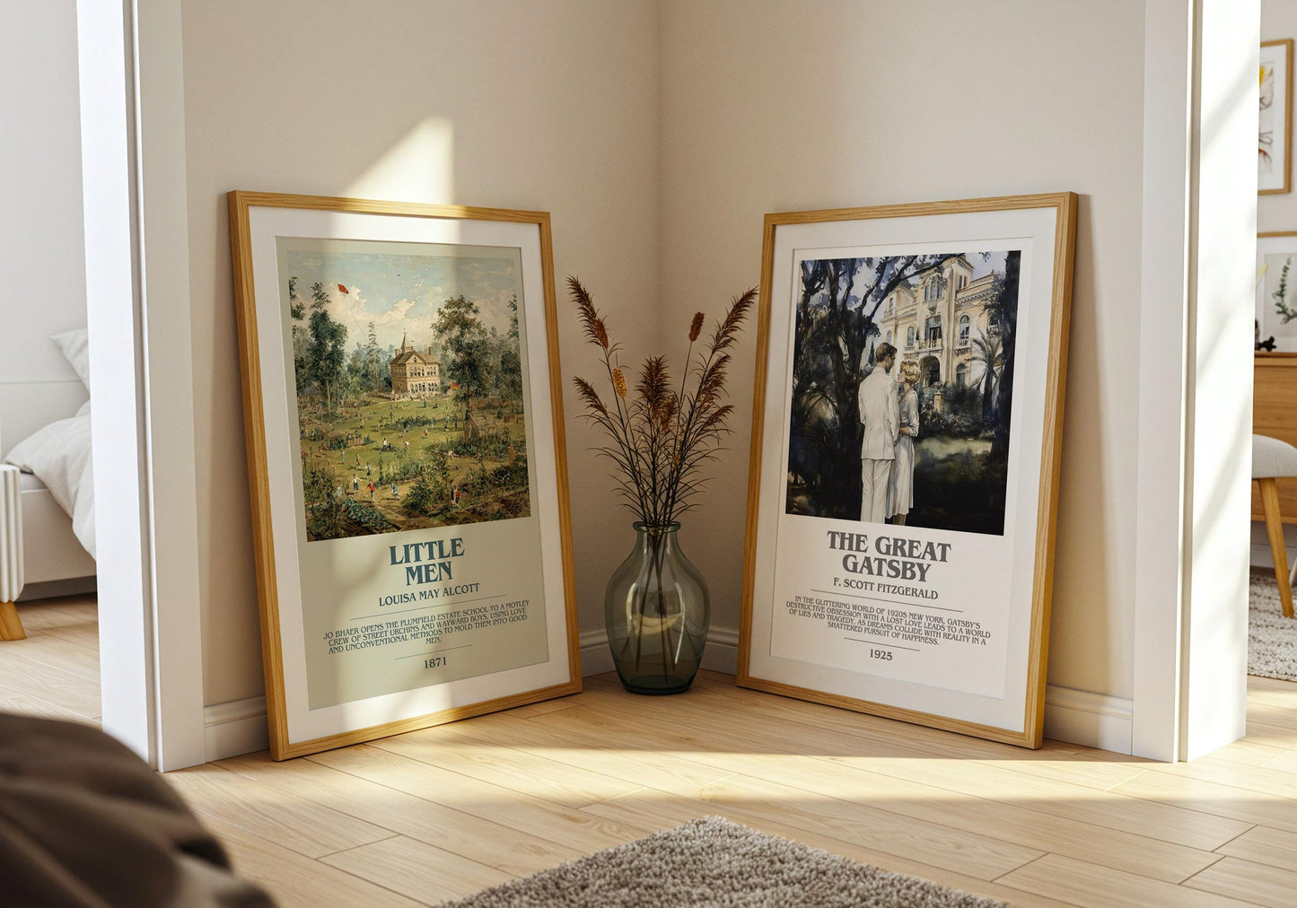 Little Men bookish poster paired in gallery wall – literary art prints