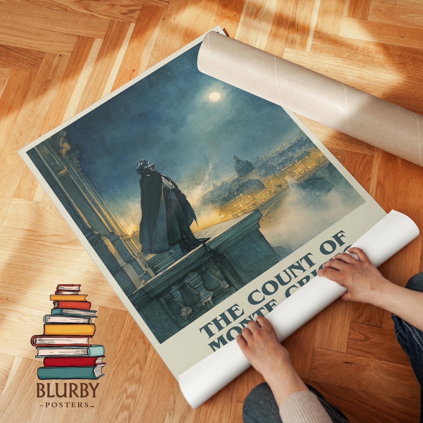The Count of Monte Cristo book cover poster paired in gallery wall – literary art prints