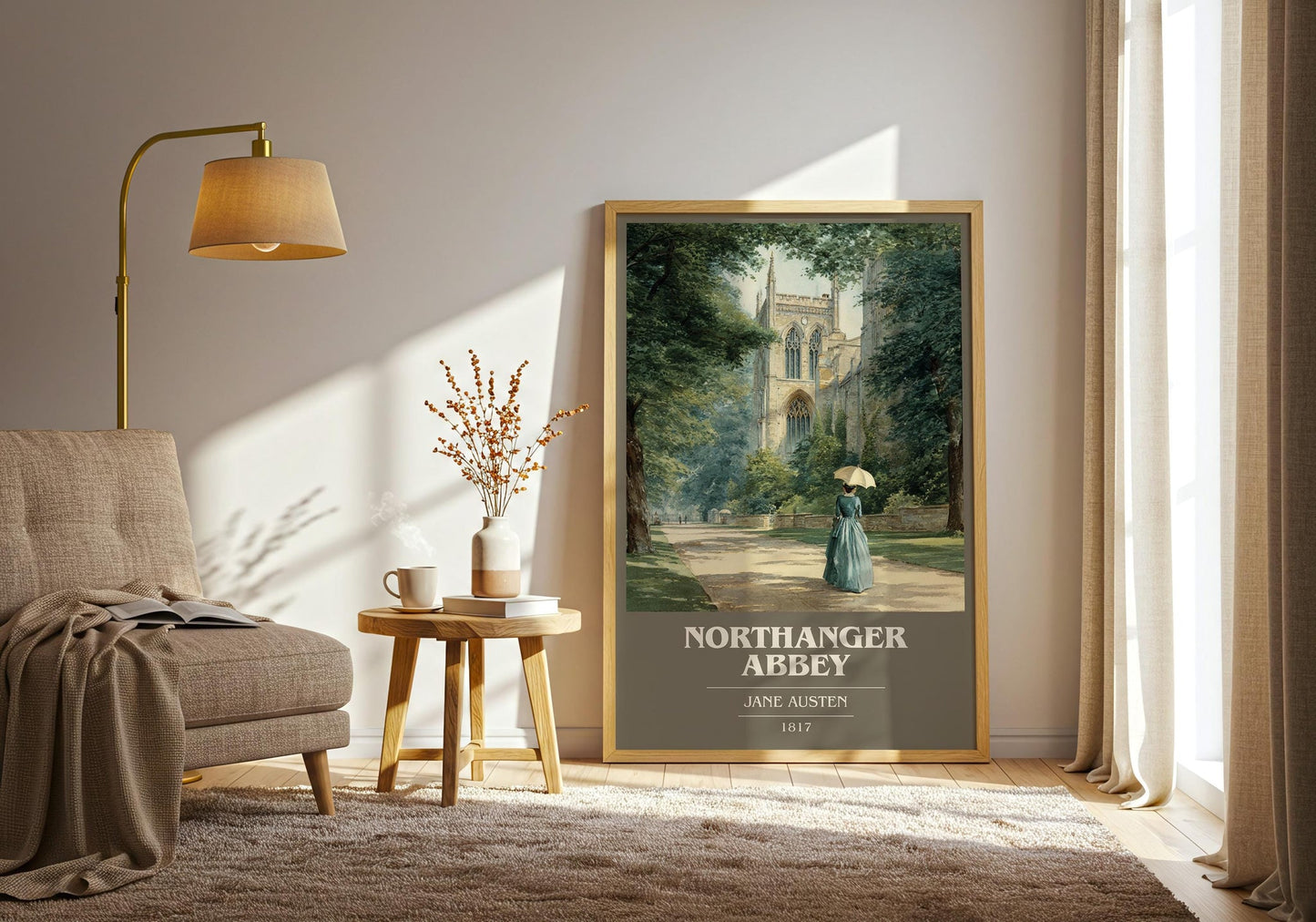Northanger Abbey book cover poster paired in gallery wall – literary art prints