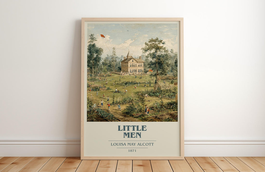 Little Men book cover poster colour and style options – Louisa May Alcott book art (mockup)