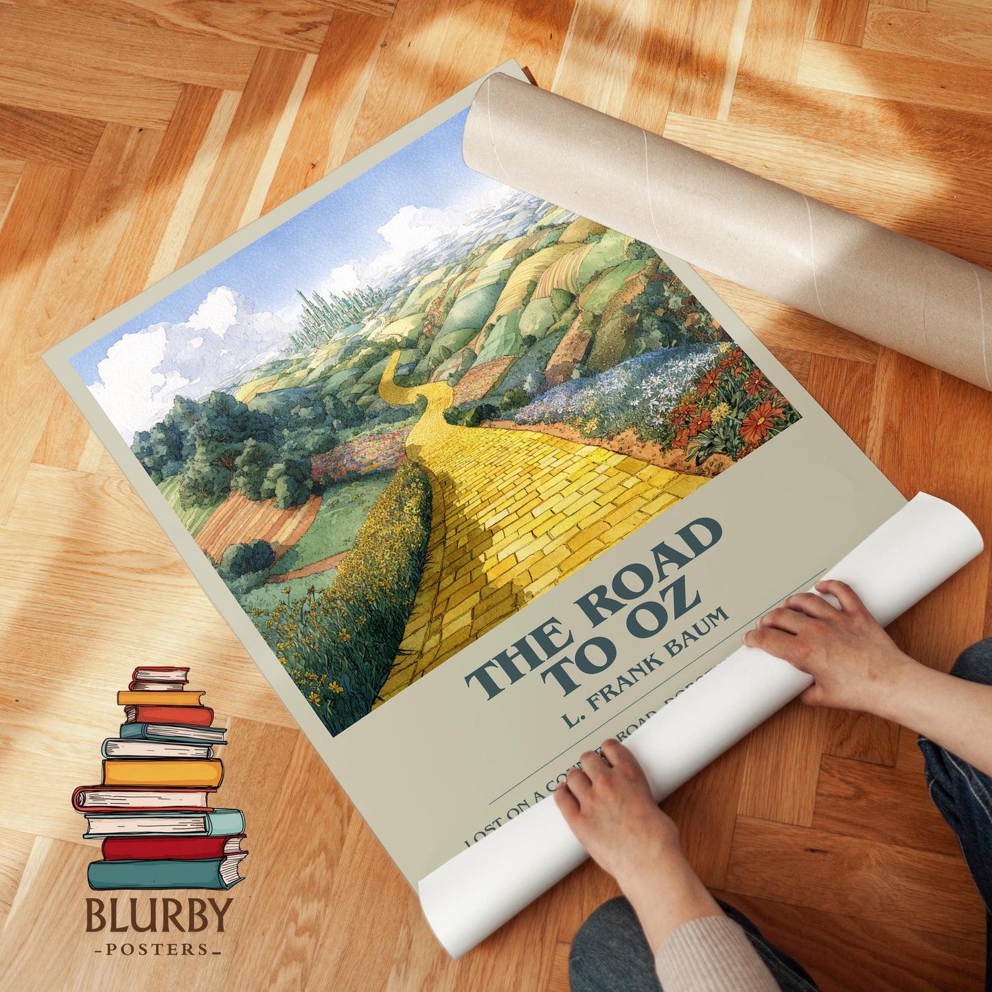 The Road to Oz book poster packaging – museum-quality print rolled in protective tube