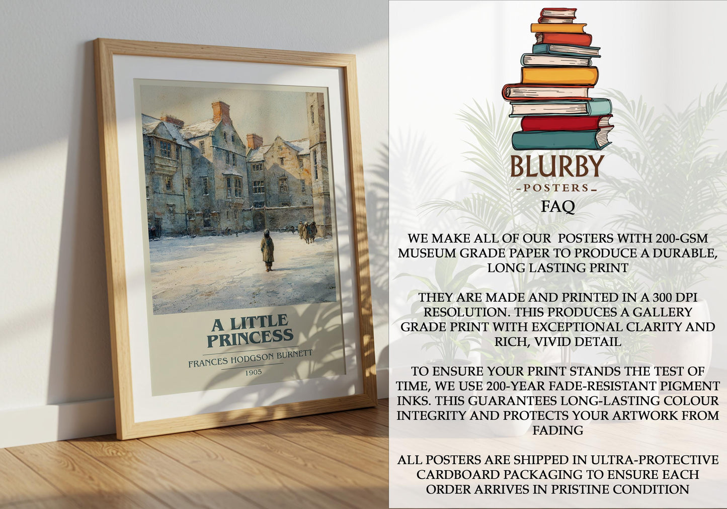 A Little Princess by Frances Hodgson Burnett | Book Poster | Literary Art Gift For Book Lover | Novel Inspired Wall Art | Free Delivery