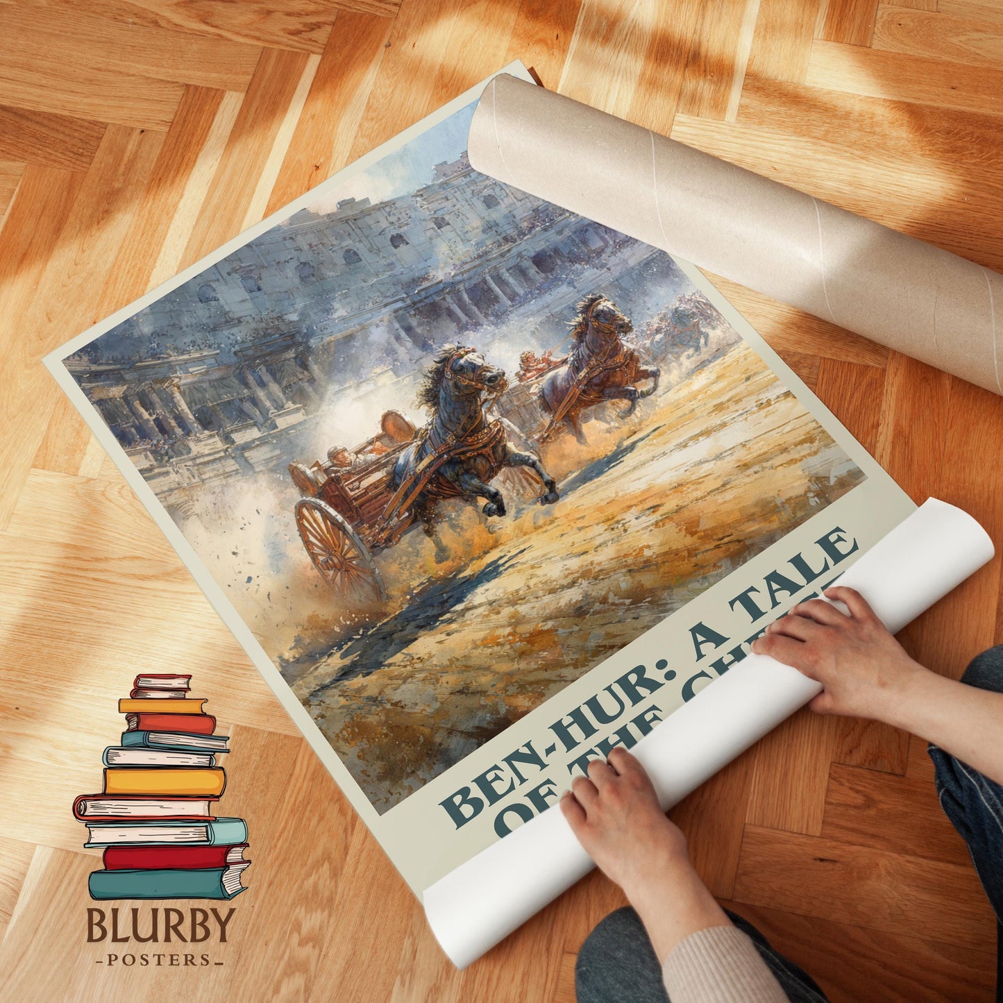 Ben-Hur, a Tale of the Christ book poster packaging – museum-quality print rolled in protective tube
