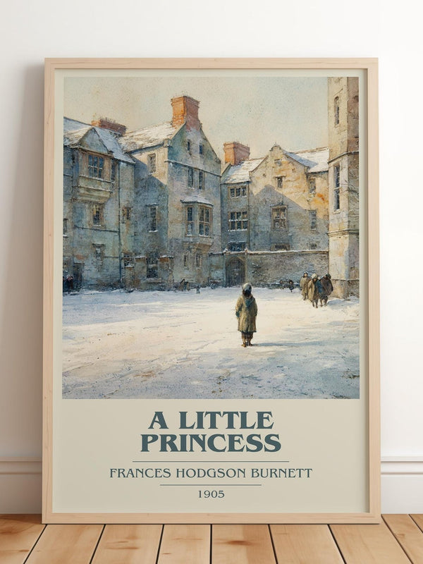 A Little Princess book cover print in frame leaning in hallway – classic literature wall art