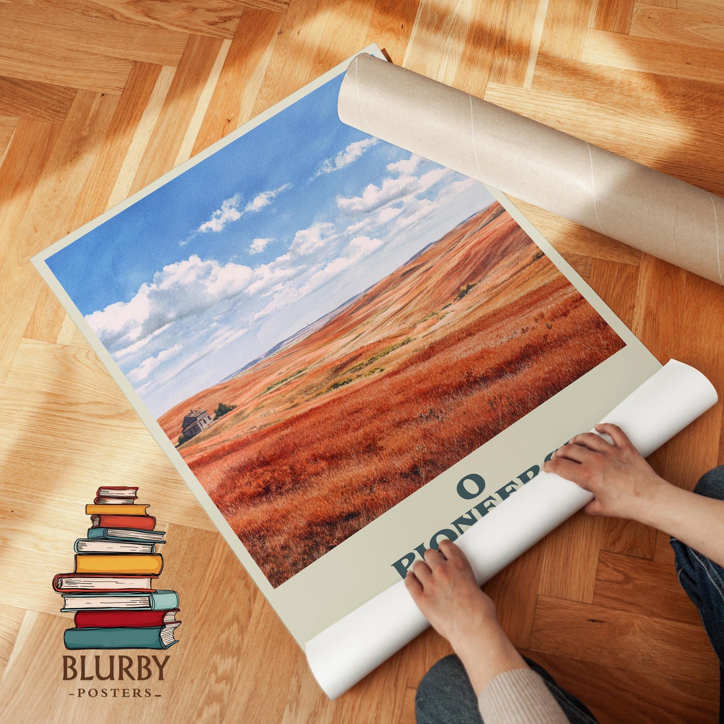 O Pioneers! book poster packaging – museum-quality print rolled in protective tube