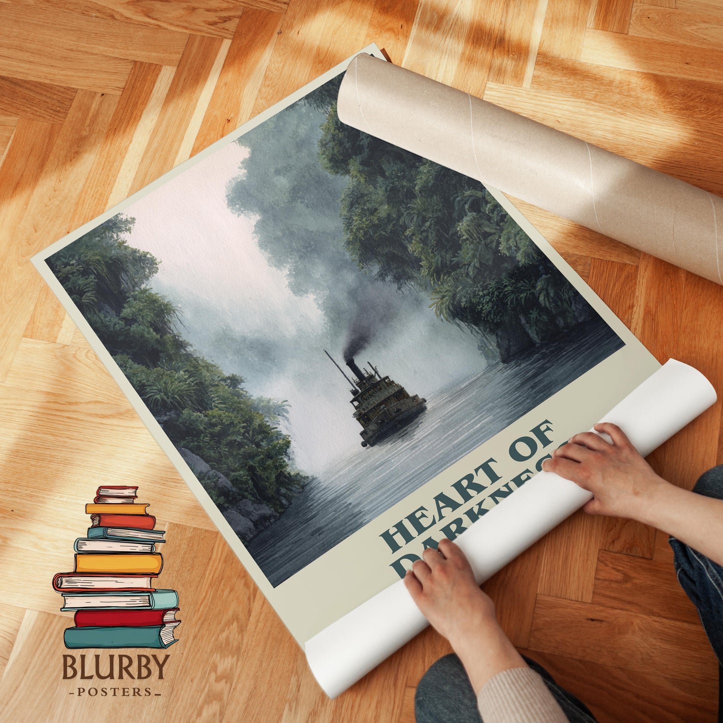 Heart of Darkness book cover poster paired in gallery wall – literary art prints