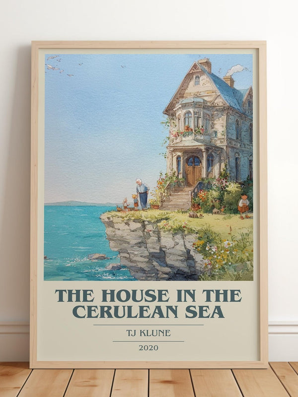 The House in the Cerulean Sea book cover book poster by TJ Klune – framed literary art print