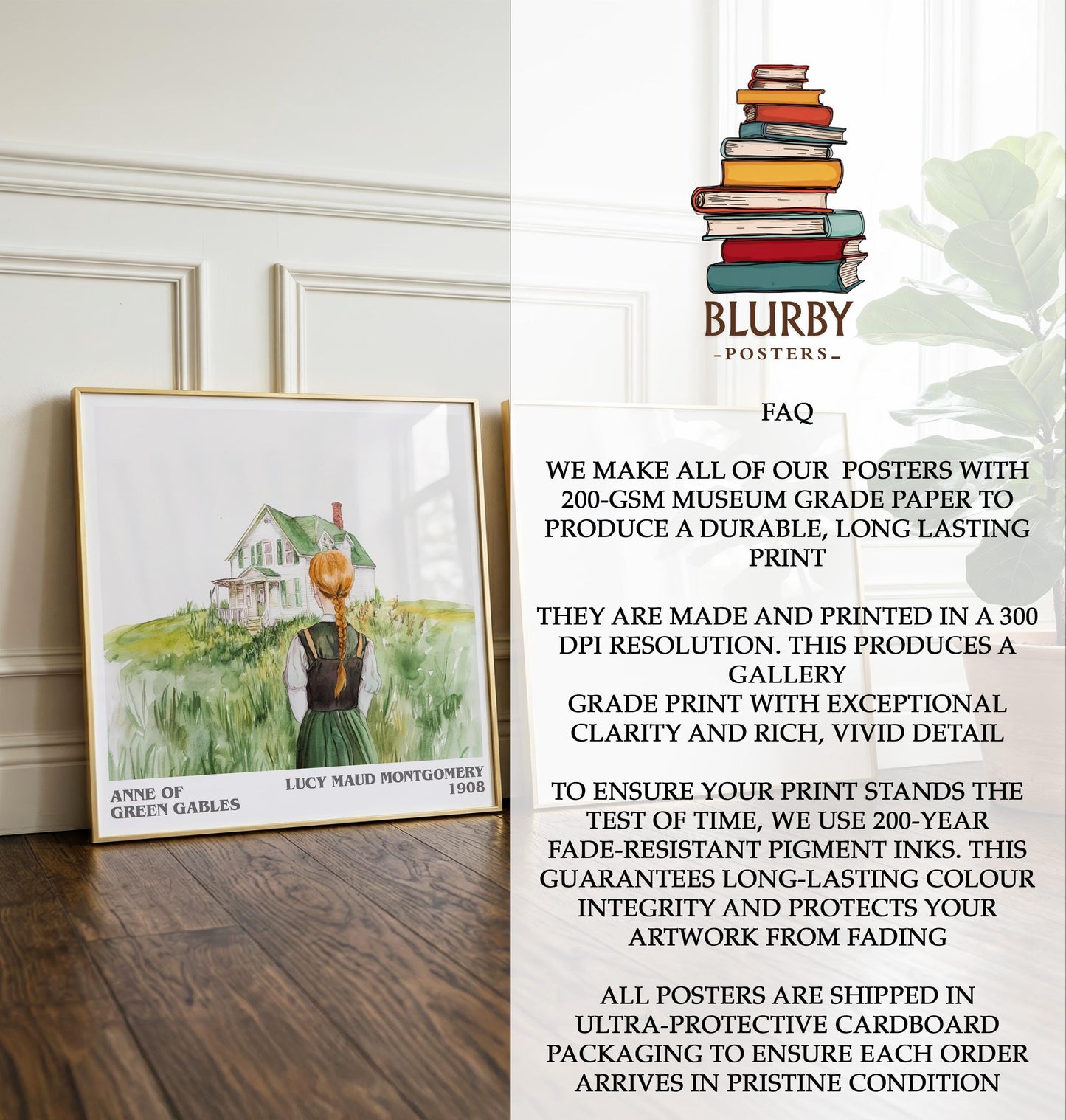 Anne Of Green Gables by Lucy Maud Montgomery | Book Poster | Literary Art Gift For Book Lover | Novel Inspired Wall Art | Free Delivery