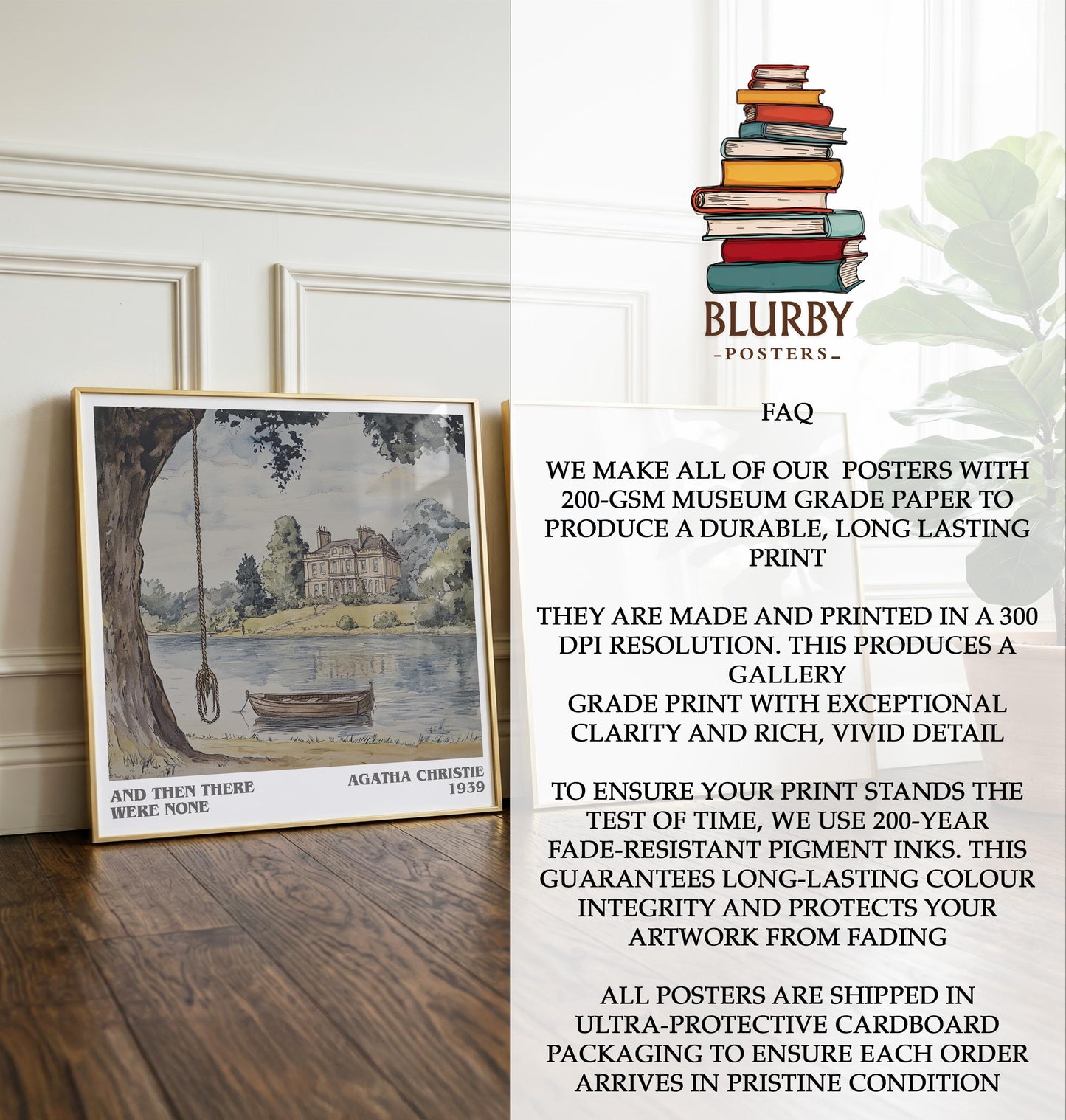 And Then There Were None by Agatha Christie | Book Poster | Literary Art Gift For Book Lover | Novel Inspired Wall Art | Free Delivery