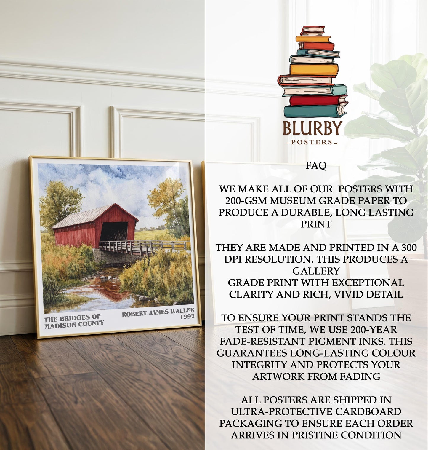 The Bridges Of Madison County by Robert James Waller | Book Poster | Literary Art Gift For Book Lover | Novel Inspired Wall Art