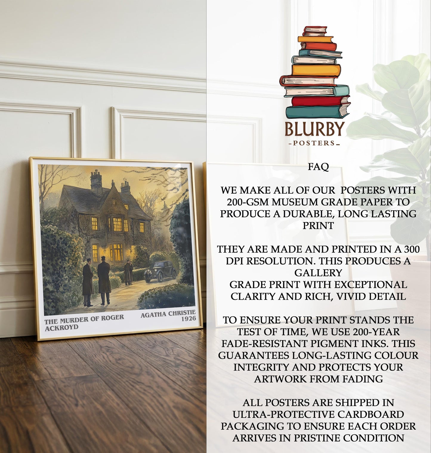 The Murder Of Roger Ackroyd by Agatha Christie | Book Poster | Literary Art Gift For Book Lover | Novel Inspired Wall Art | Free Delivery