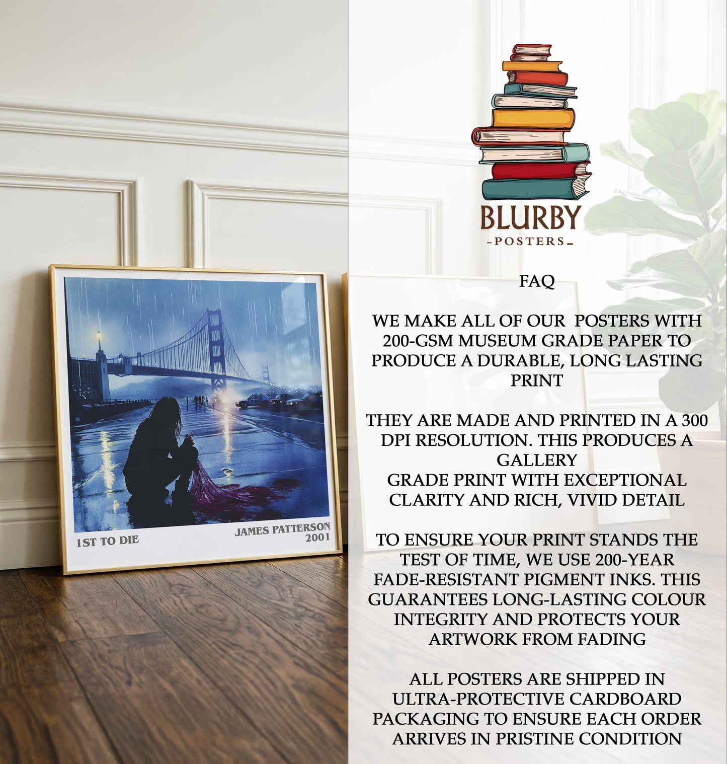 1st To Die by James Patterson | Book Poster | Literary Art Gift For Book Lover | Novel Inspired Wall Art | Free Delivery