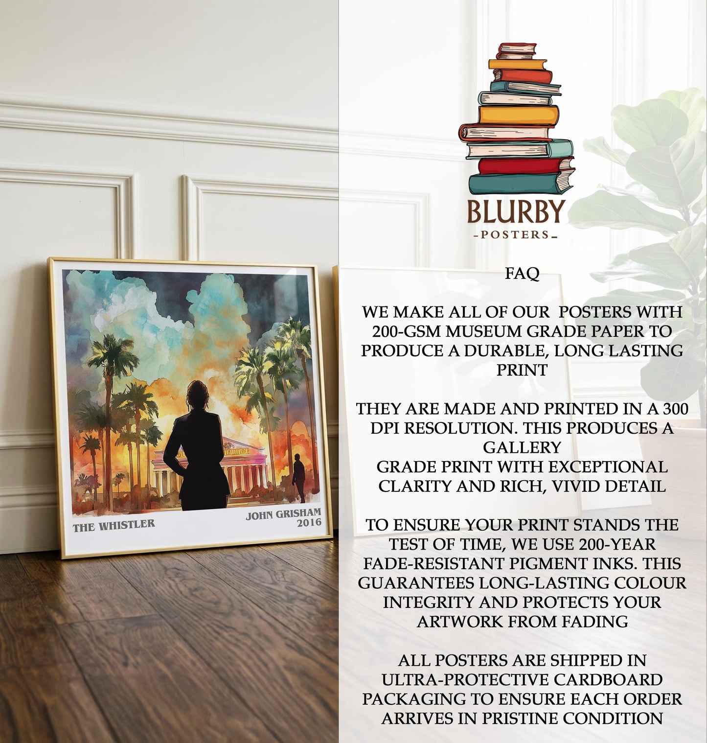 The Whistler by John Grisham | Book Poster | Literary Art Gift For Book Lover | Novel Inspired Wall Art | Free Delivery