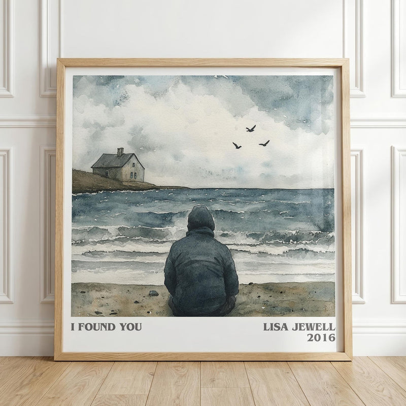 I Found You literary print in frame leaning in hallway – contemporary fiction wall art