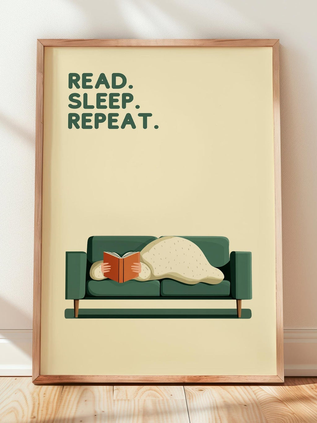 Read Sleep Repeat Print | Cozy Wall Decor | Book Lover Gift | Nook Poster | Reader Present | Aesthetic Room Art | Minimalist Home Decor - Book Poster Art Print Decor Bookish