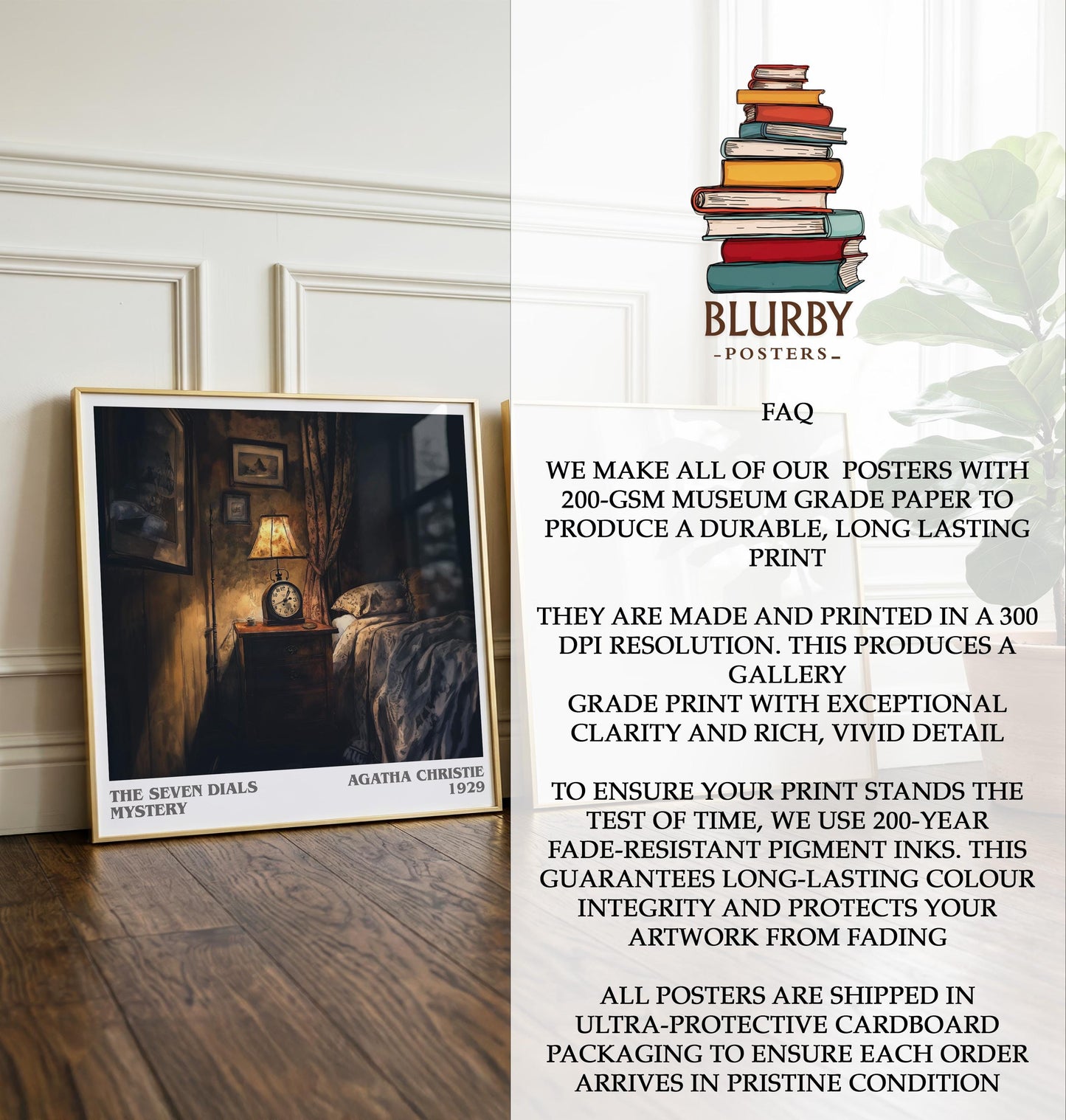 The Seven Dials Mystery by Agatha Christie | Book Poster | Literary Art Gift For Book Lover | Novel Inspired Wall Art | Free Delivery