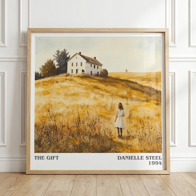 The Gift literary print in frame leaning in hallway – romance wall art
