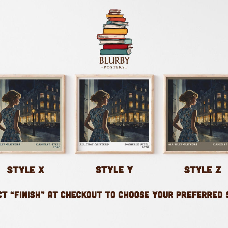 All that Glitters literary art print colour and style options – Danielle Steel book art