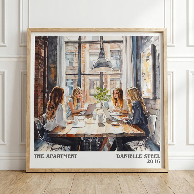 The Apartment literary print in frame leaning in hallway – romance wall art