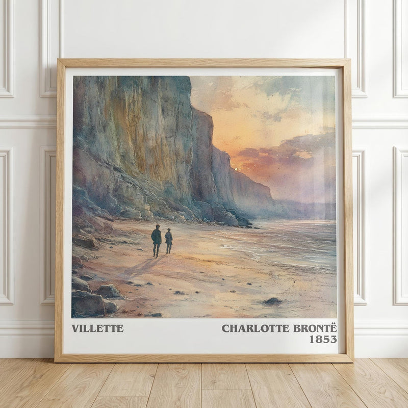 Villette literary print in frame leaning in hallway – classic literature wall art